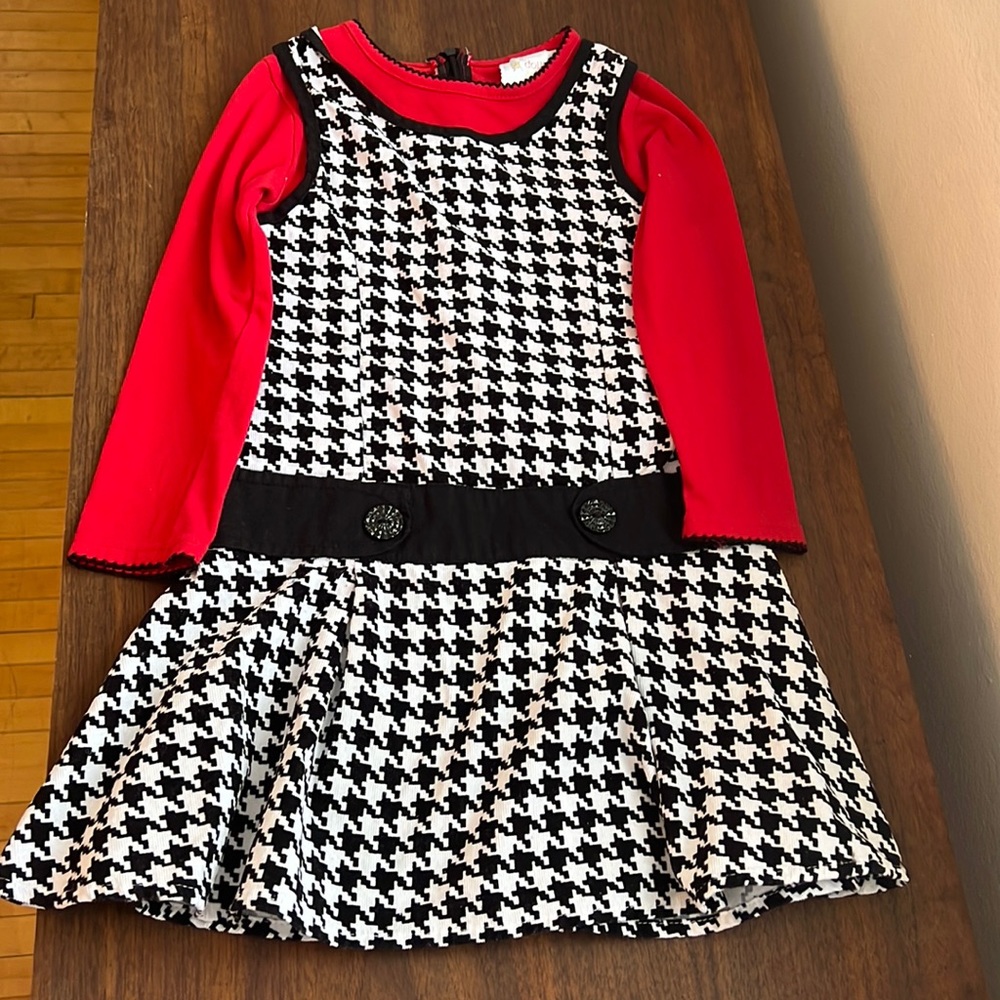 Dollie and Me girls dress with attached under shirt size 5.